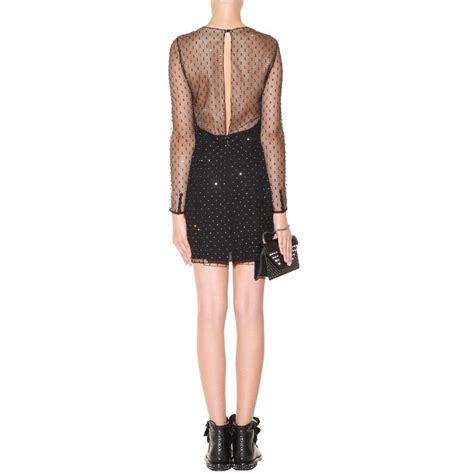 Saint Laurent Crystal Embellished Tulle Dress Dresses Luxury Dress