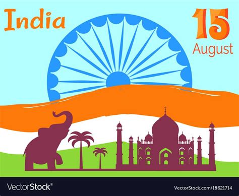 15 August Independence Day In India Holiday Poster With National Flag