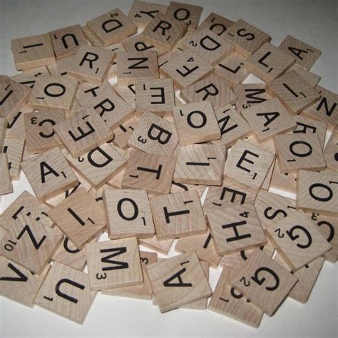 Vintage Wooden Scrabble Tiles Or Game Pieces Set Of 100 Wooden Scrabble