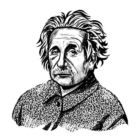Einstein Art Illustration Black And White Callmebyyournameartdrawing