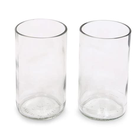 Artisan Crafted Recycled Clear Drinking Glasses Pair Clear Sky Novica