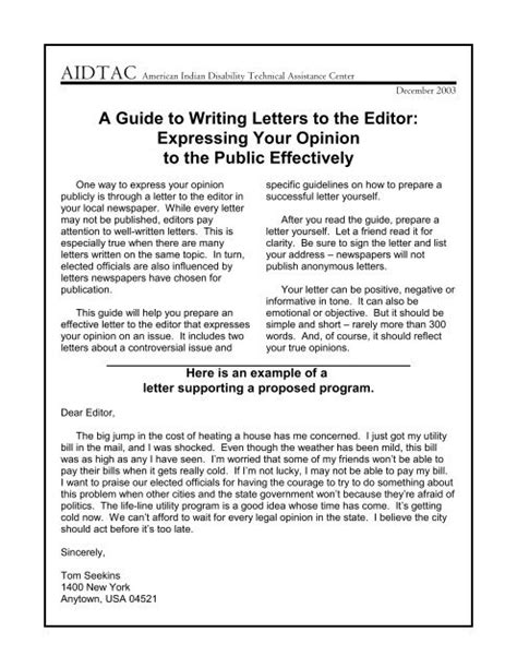 A Guide To Writing Letters To The Editor Expressing Your Ncrtm
