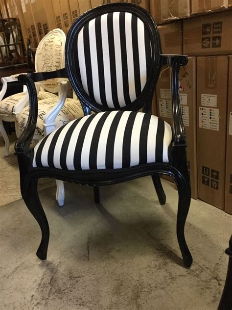 Upholstered in a soft striped linen fabric, the jaya accent chair features playful details like its solid wood natural finished turned legs and front facing rolled arms. FRENCH PROVINCIAL LOUIS XV CHAIRS ARM CHAIR BEDROOM BLACK ...