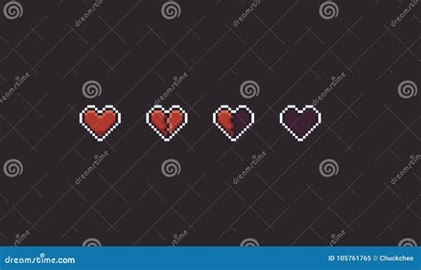 Pixel Art Hearts Ilustración Del Vector Ilustración De Elemento
