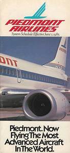 Piedmont Airlines System Timetable 6 1 85 Piedmont Airlines Vintage