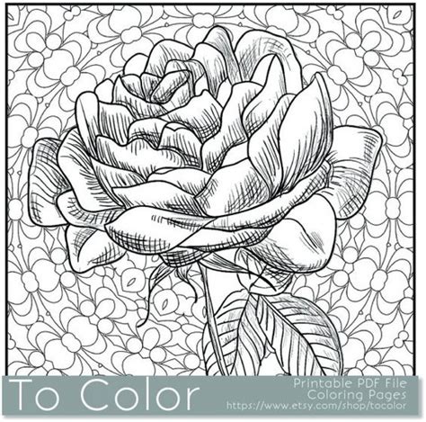 Get This Printable Roses Coloring Pages for Adults Online 91060