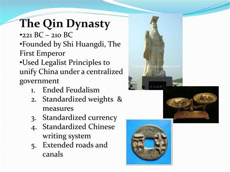 Ppt The Qin Dynasty 221 Bc 210 Bc Founded By Shi Huangdi The