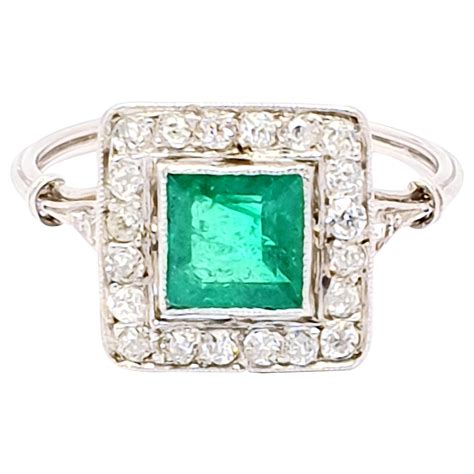 Antique Emerald Diamond Ring At 1stdibs