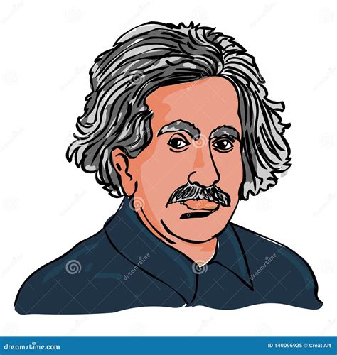 Albert Einstein Vectoreinstein Portrait Drawing Stock Vector