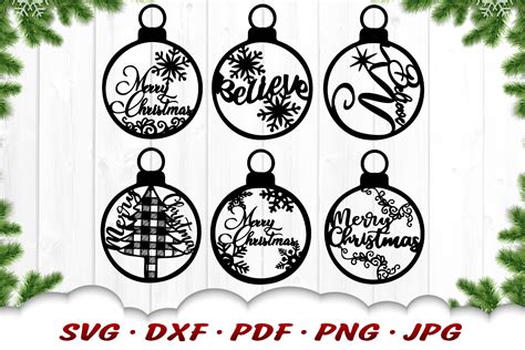 Merry Christmas Ornament Svg Dxf Cut Files Bundle 991561 Cut Files