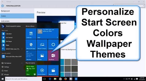 How To Change Windows 10 Start Screen Colors Background Wallpaper