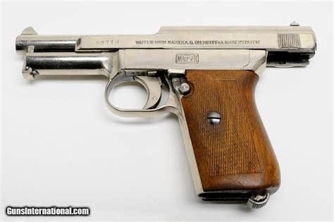 Mauser Model 1914 Semi Auto 32 Acp765mm Pistol Nickel Finish Rare