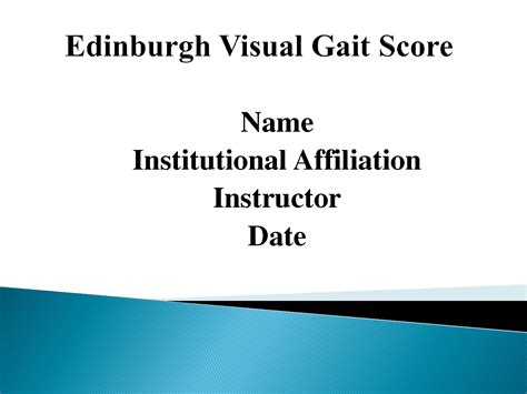 Solution Edinburgh Visual Gait Score Studypool
