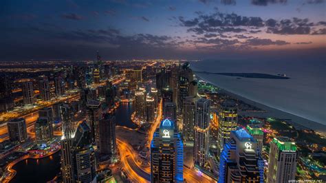 Dubai Marina At Night United Arab Emirates Uhd 4k