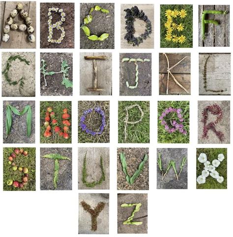 Nature Alphabet Cards Printable Digital Download Natural Early Years