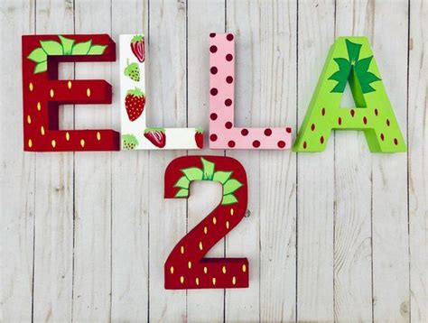 Strawberry Letters Strawberry Shortcake One Birthday Etsy