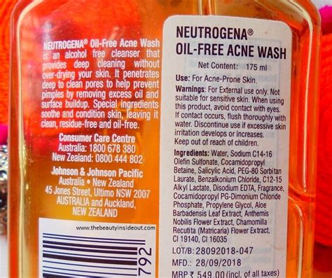 Neutrogena Oil Free Acne Wash Review Ingredients Price
