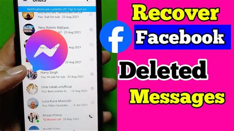 How To Recover All Deleted Facebook Messages Youtube