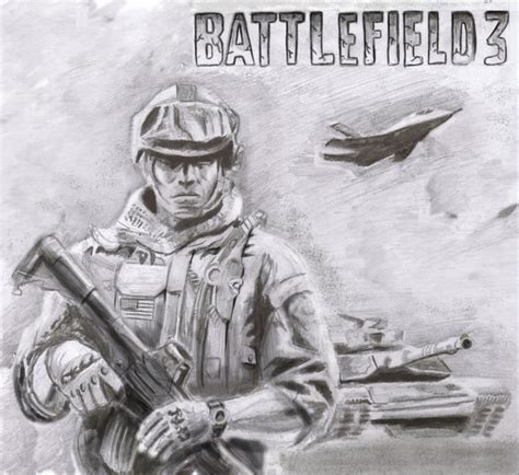 Battlefield Drawing Pencil Sketch Colorful Realistic Art Images