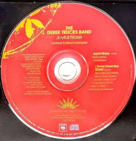 Derek Trucks Band Joyful Noise Cd Sampler New Rare Live Track Ebay