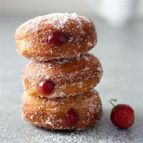 Homemade Jelly Doughnuts With Strawberry Jam Sufganiyot Recipe