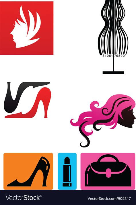 Collection Of Fashion Icons And Elements Vector Image