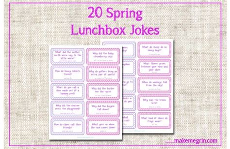 Awesome Spring Lunchbox Jokes Notes Lunchbox Jokes Lunch Box Jokes