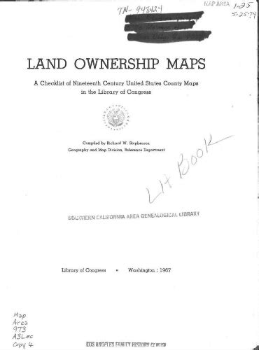 Land Ownership Maps A Checklist Of Nineteenth Century United States