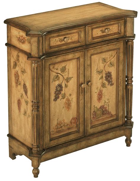 Stein World One Hand Painted Accent Cabinet In Antique Brown With Two
