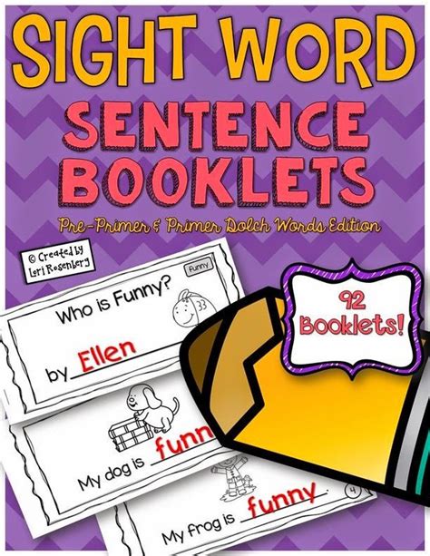 Teaching With Love And Laughter Sight Word Sentence Booklets Sight