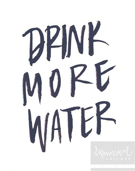 Drink More Water Printable Wall Decor Self Care Poster Brush