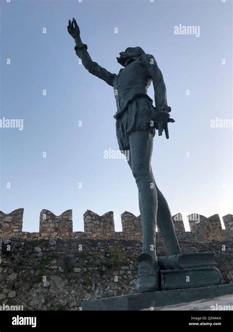Miguel De Cervantes Statue Nafpaktos Hi Res Stock Photography And