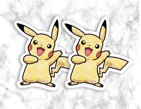 Pikachu Sticker Pikachu Decal Pokémon Sticker Cartoon Character