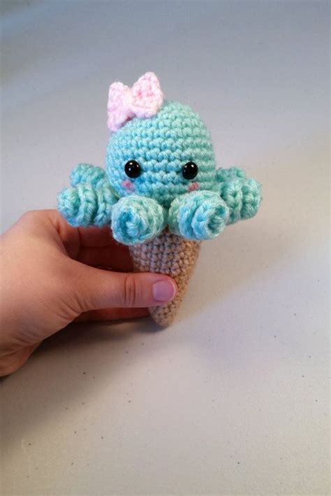 Octopus Ice Cream Amigurumi Kawaii Plush Mini Crochet Etsy Pulpo De