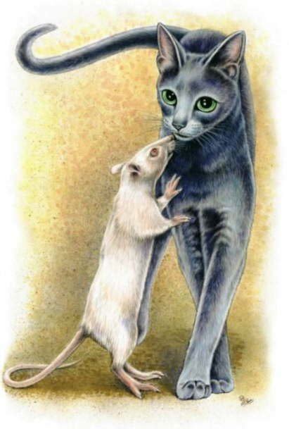 Cat And Mouse Paintings Viktor Pavlushin