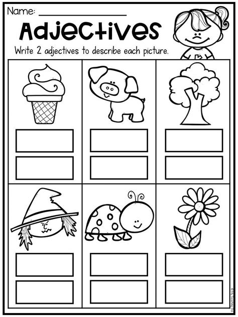 adjective worksheet for kindergarten