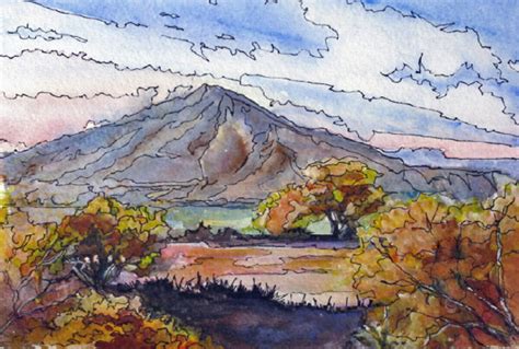 Watercolor Artists International Sold Autumn Landscape Original Pen