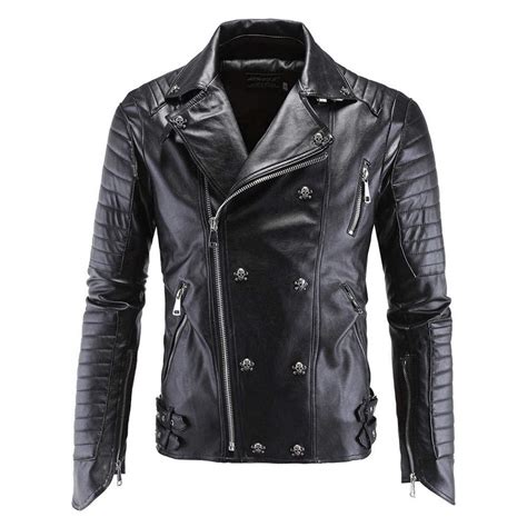 Buy Hzcx Fashion Mens Zipper Biker Motor Punk Faux Leather Jackets Pu