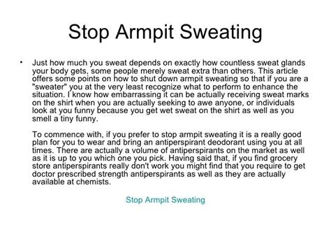 Stop Armpit Sweating