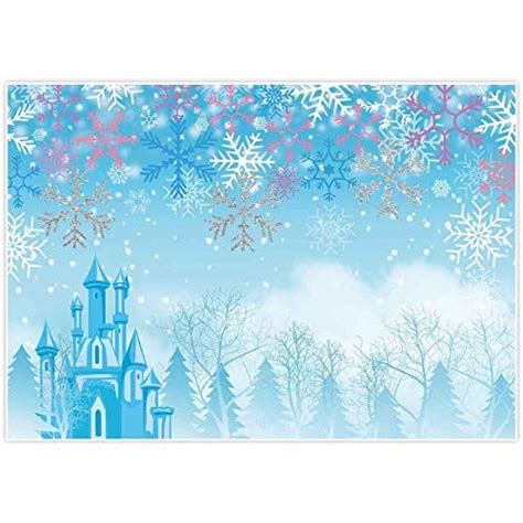 Allenjoy 7x5ft Blue Winter Frozen Backdrop For Kids First Birthday