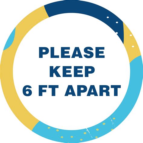 Please Keep 6 Feet Apart Script Set Business Reopening Floor Decal