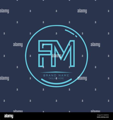 Creative Fm Initial Letter Logo Design Elements Modern Minimalist