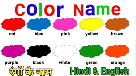 Lets Learn Colours Name For Kids Colours Name In English Colors Name