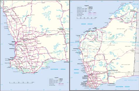 Western Australia Road Map Ontheworldmap Com