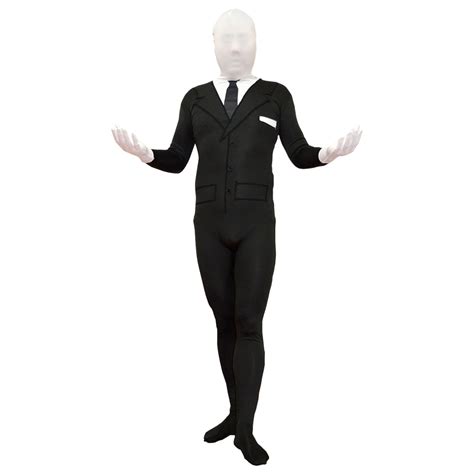 Slenderman Costume With Mask Slender Man Cosplay Spandex Suit Horror