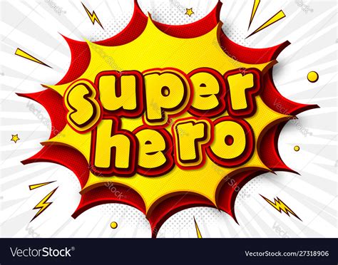 Comic Poster With Word Superhero In Pop Art Style Vector Image