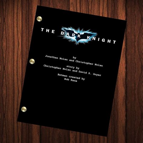 The Dark Knight Movie Script Reprint Full Screenplay Full Etsy