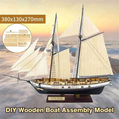 Ship Assembly Model Classical Wooden Sailing Boat Scale Decoration Wood