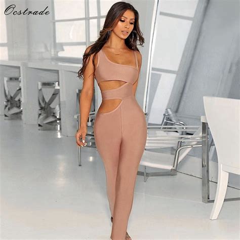 Ocstrade Bandage Jumpsuit New Arrivals Nude Cut Out Women Sexy