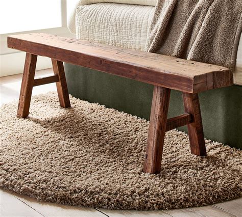 Rustic Reclaimed Wood Bench Pottery Barn